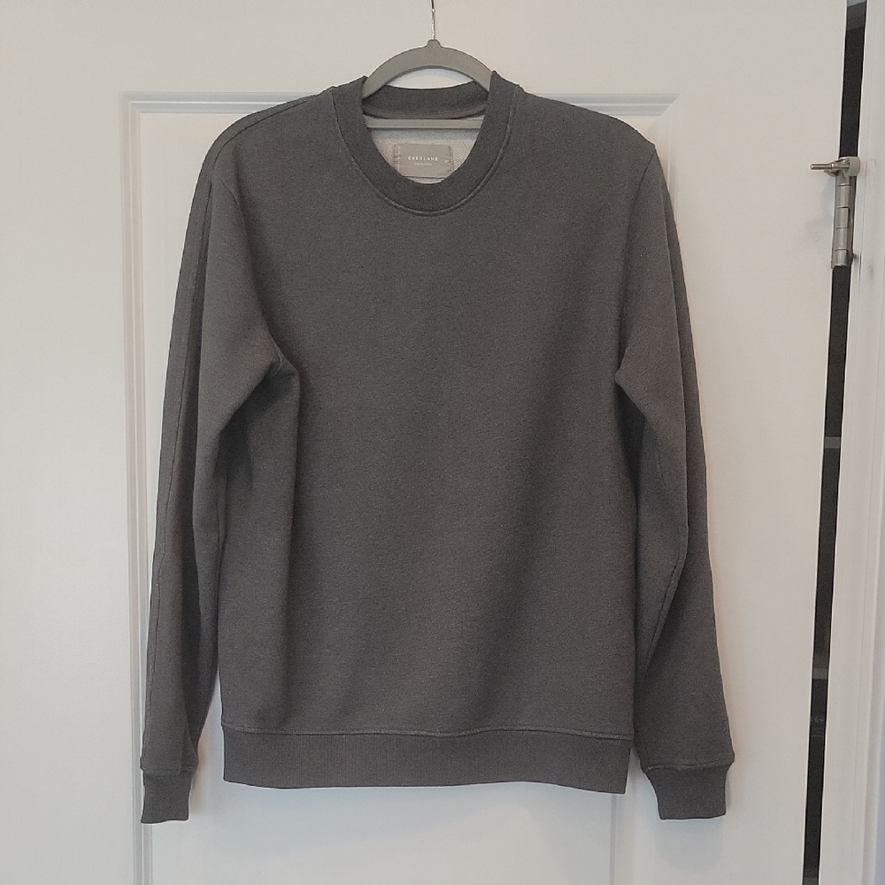 Everlane The Track Crewneck Organic Cotton Sweatshirt Grey XS NWOT